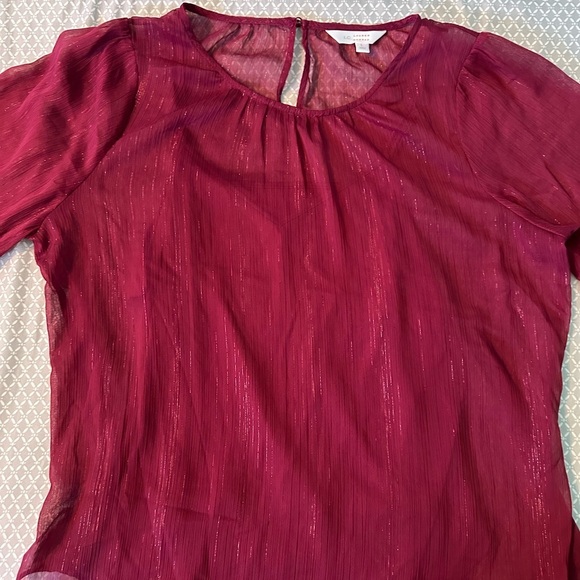 LC LAUREN CONRAD Burgundy Women's Top size Large NWOT - Picture 1 of 7